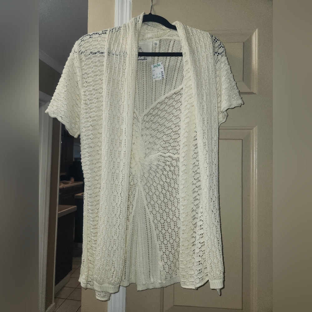 Cream Knit Open Cardigan